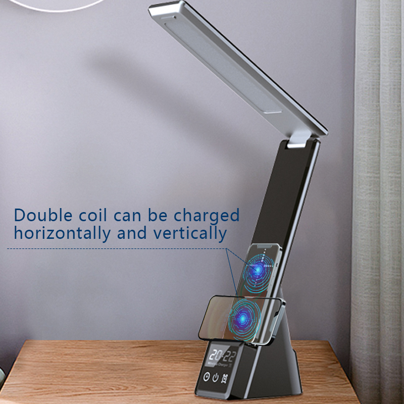 Multifunctional Wireless Charging Table Lamp with ABS Material and Folding Bracket