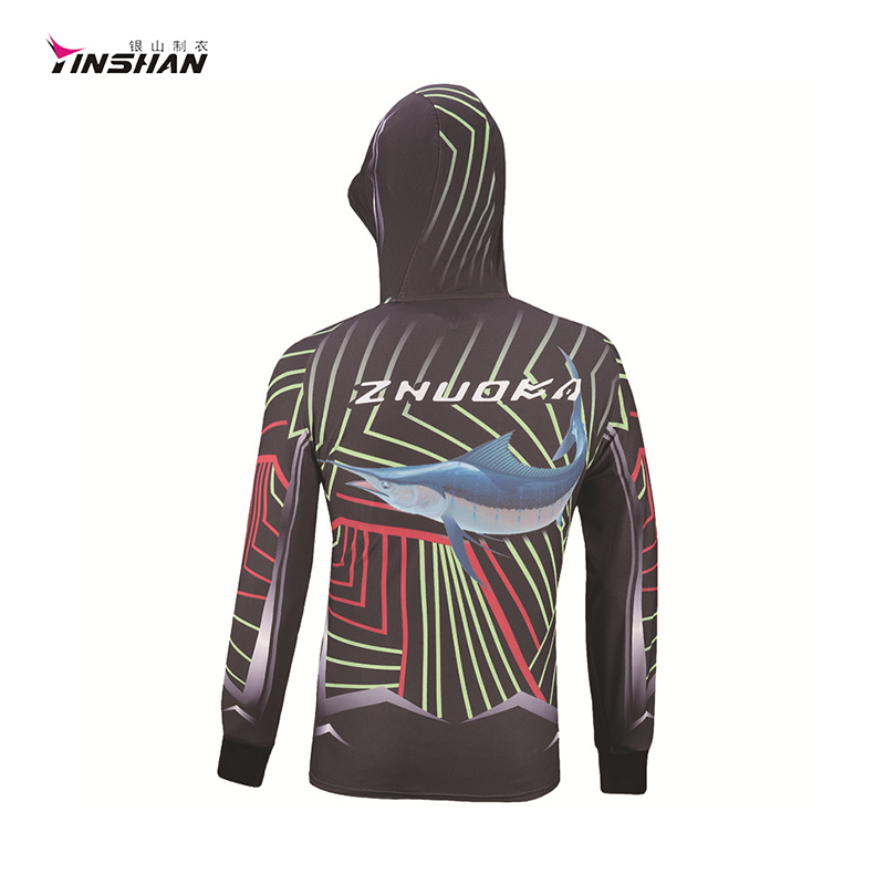 QUICK DRY Sport Fishing Clothes OEM Custom Hight Ice Silk Sunblock Hooded Print Coat