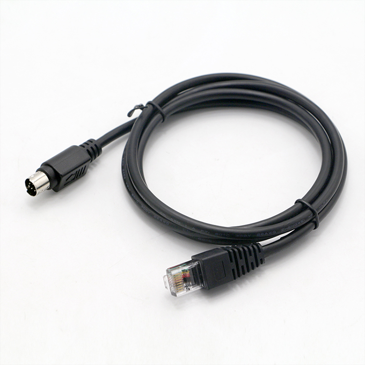 Custom Male to Male RJ45 to 8 Pin Mini Din Connector Cable