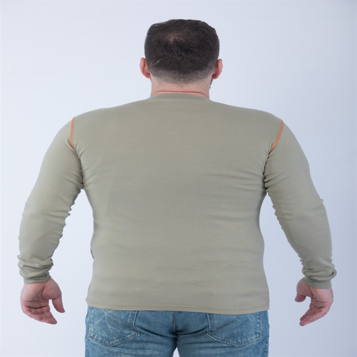 100 Cotton 5.5oz Single Jersey FR Henley Shirt Moisture Wicking FR Shirt