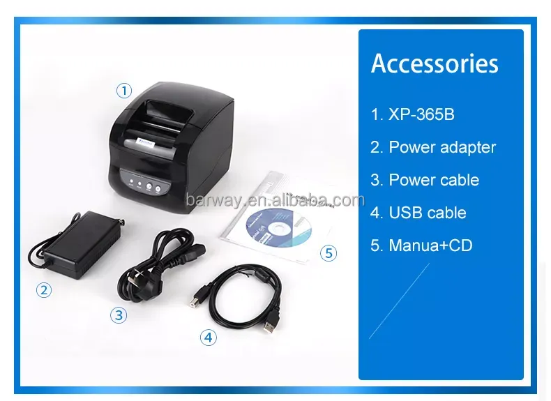 XP-365B 80mm 3inch Thermal Printers For Supermarket Support Multilingual XP-365B