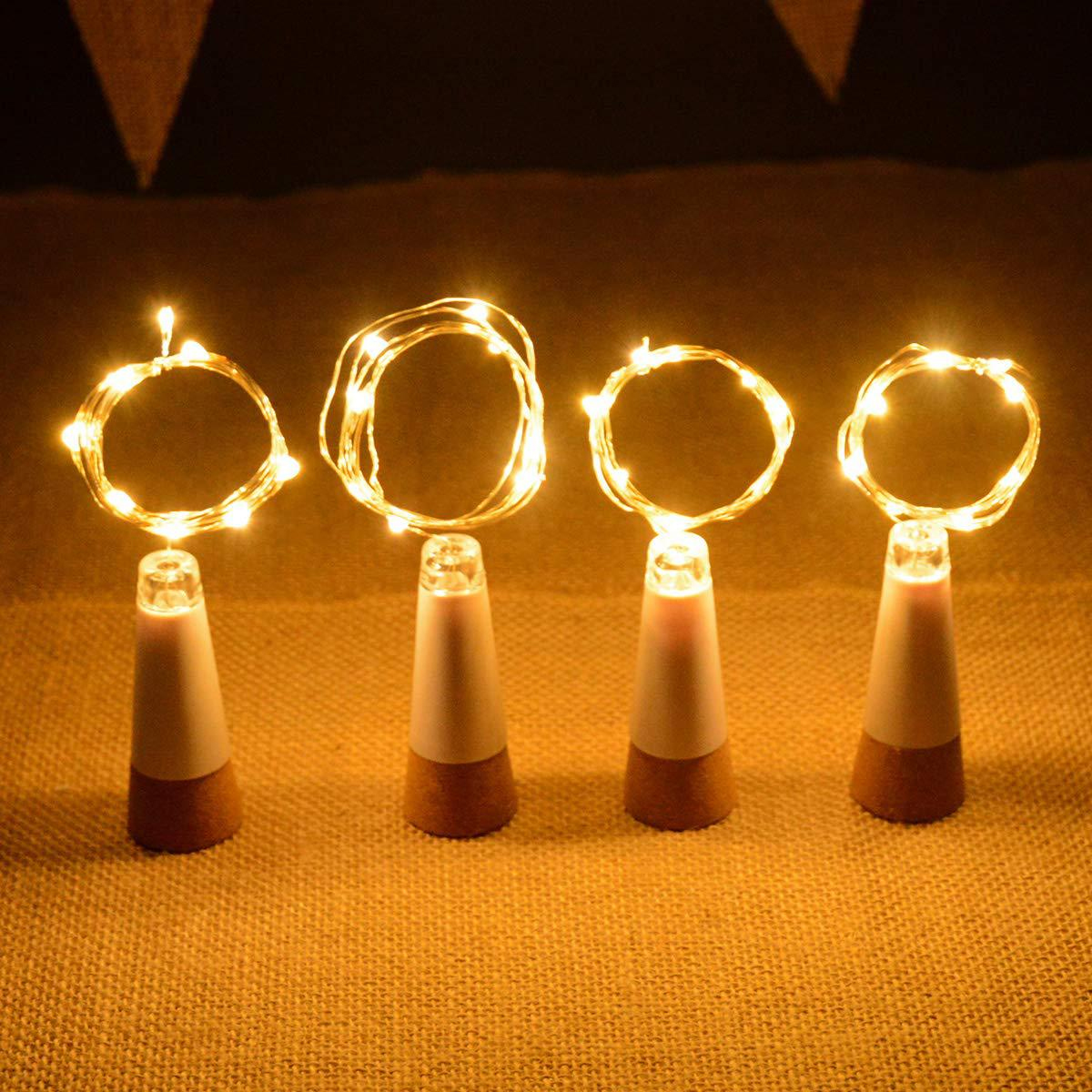 USB Rechargeable Powered LED Wine Bottle Fairy Lights Wedding Garden Decorative String Light Outdoor Lighting Garland Pa