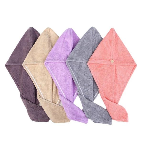 Thickened Coral Velvet Dry Hair Cap for Women 25*63cm 50g Super Absorbent and