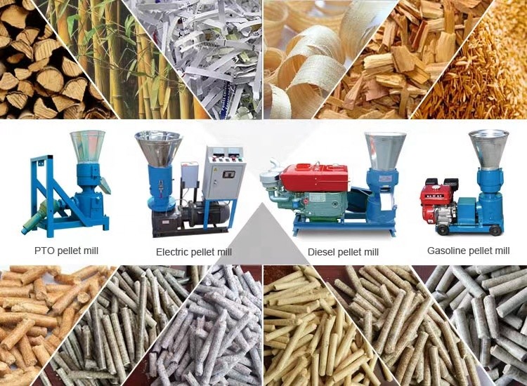 Top Seller 3 rollers 55HP tractor driven PTO pellet mill with 500kg/h capacity OEM pto wood pellet mill with CE