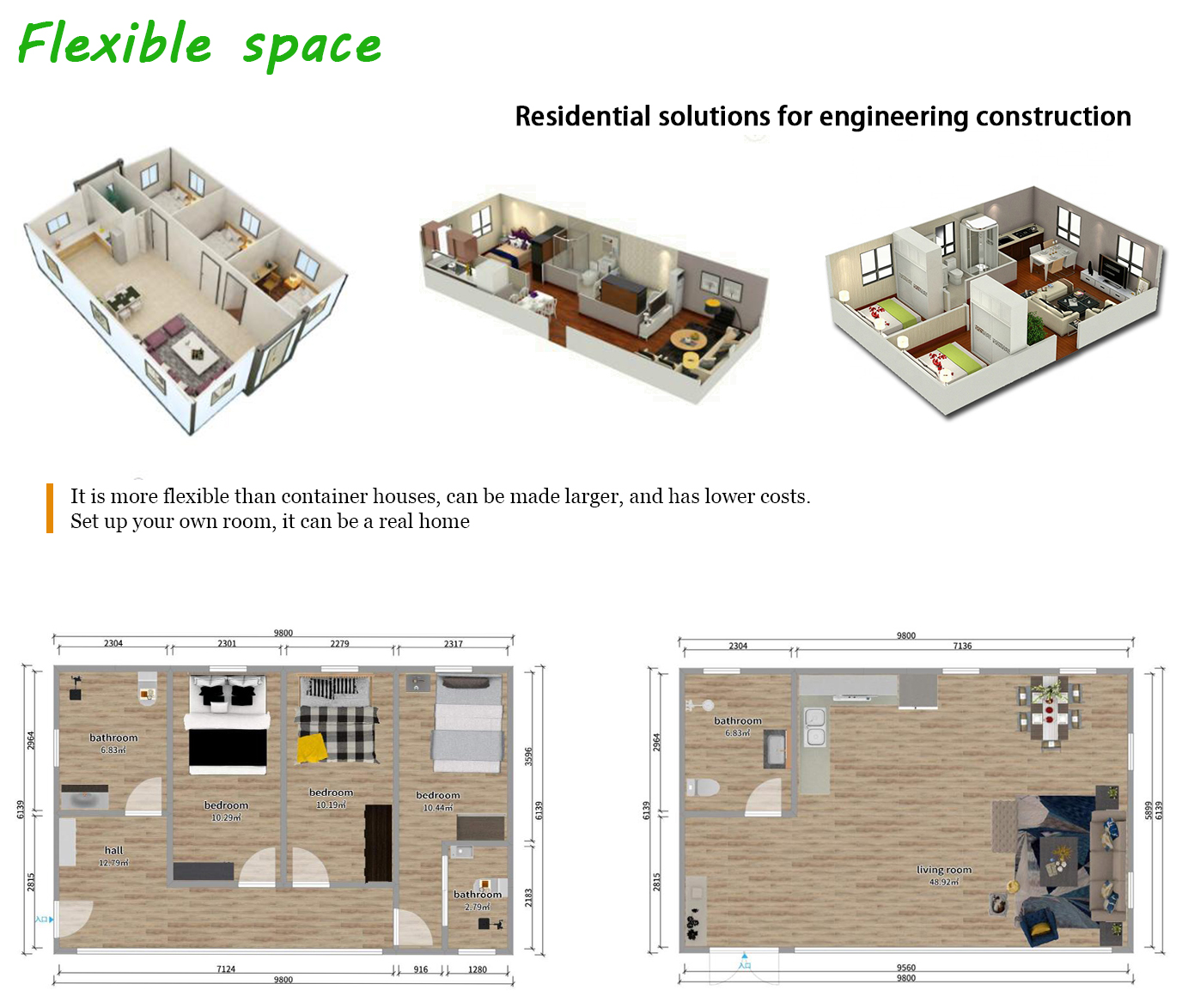 Modular Room Prefabricated House for Engineering User-Friendly and Steel Construction