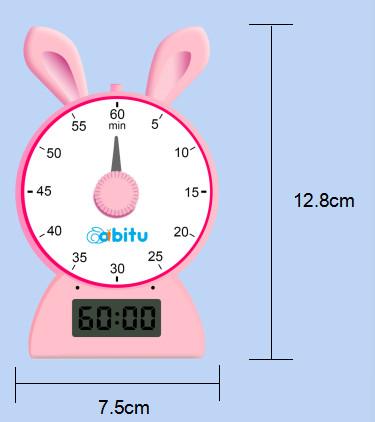 Kids ABS Pink Blue Rabbit Shape Education Countdown Timer For Studying Kitchen