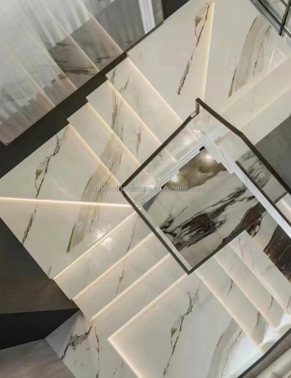 Customized Cut-to-Size Sintered Stone Stairs for Luxury Modern Design in Various Colors