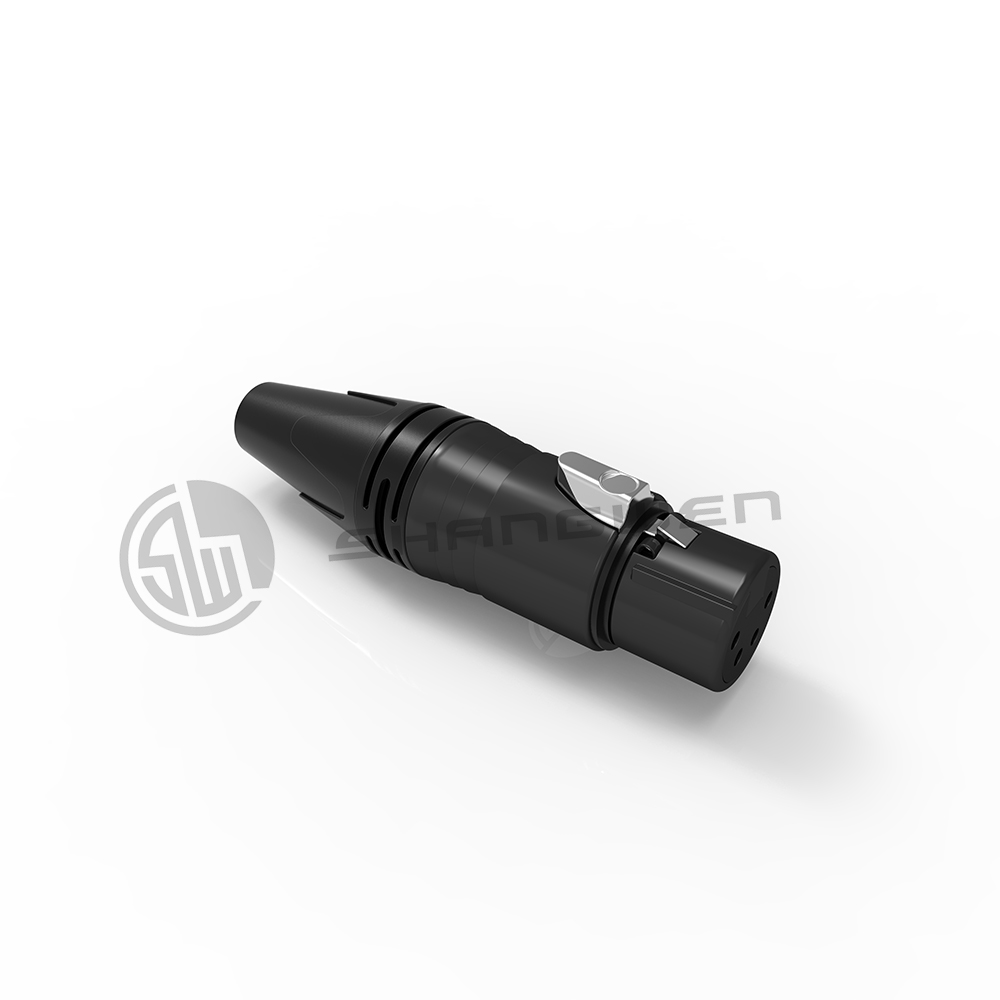 Indoor Custom XLR 4 Pin Male Female Connector Plug Socket Zinc Alloy Shell