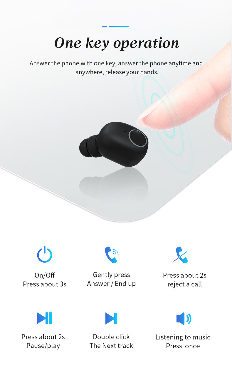 New Mini V5.0 EDR Tws Bluetooths Earbuds Earphone Wireless Headphone TWS Earbuds Wireless Headset