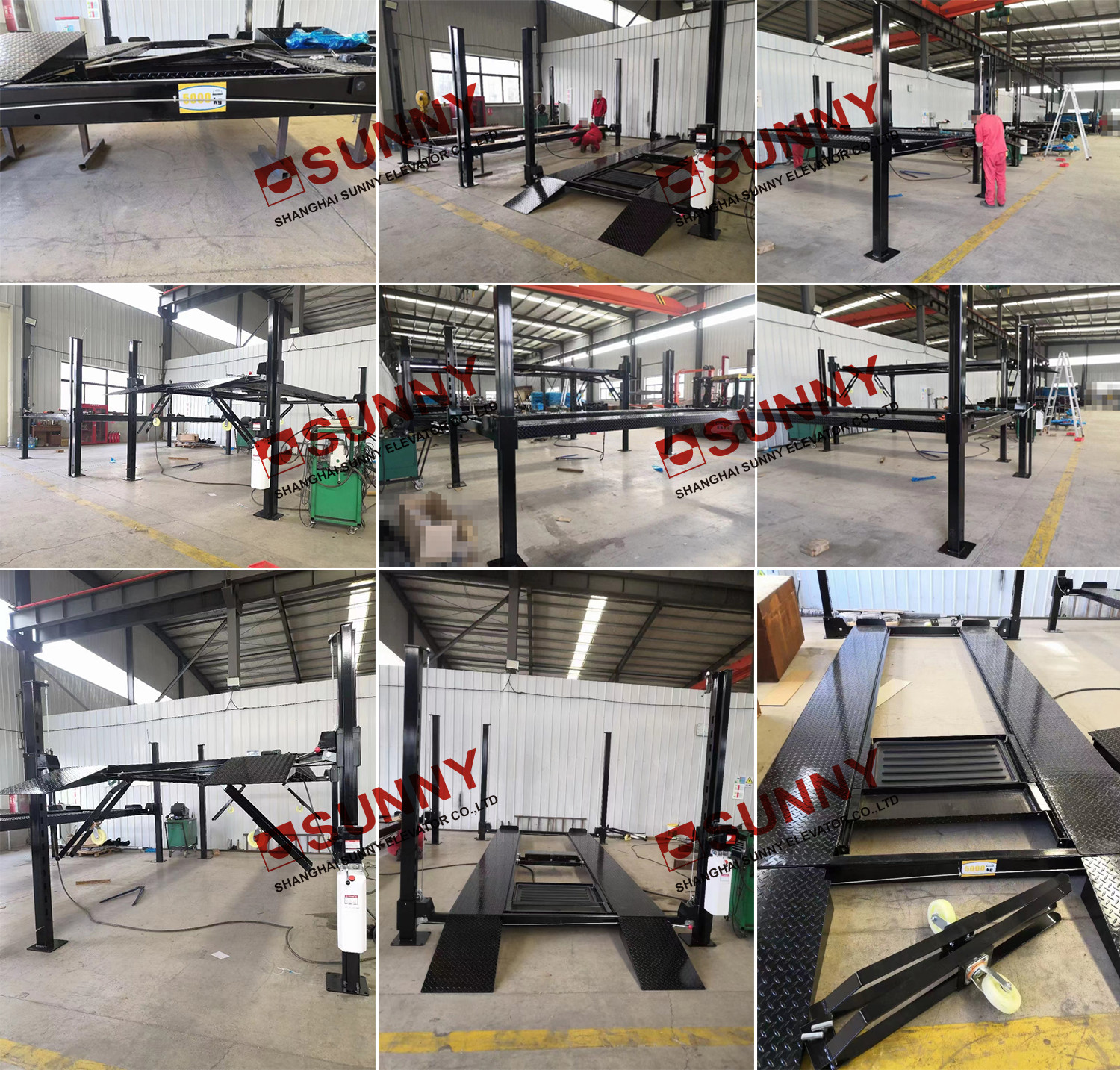 1882mm Lighting Height Auto Parking Lift Four Post Car Lift Pneumatic Unlock