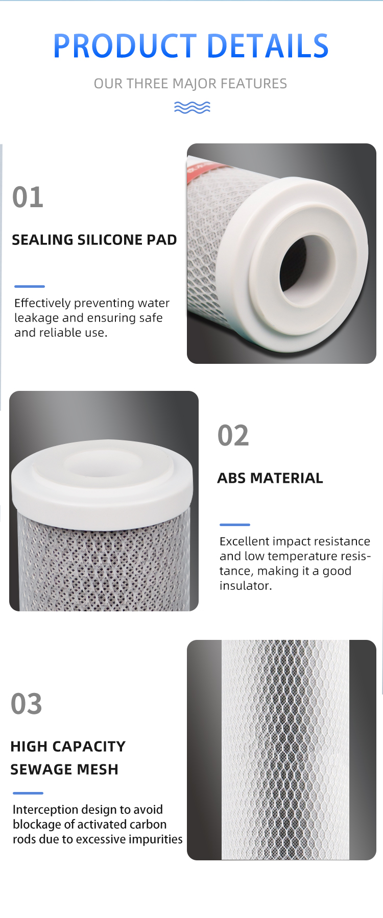 NSF Certified 10 Inch CTO Drinking Water Filtration with Activated Carbon Voltage V 0