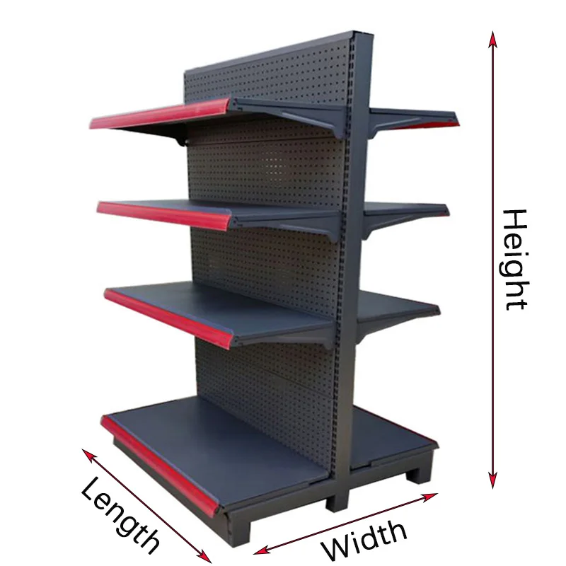 Double Sided Heavy Duty Metal Used Supermarket Shelves