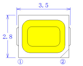 3V 60MA 0.2W 2835 26-28LM 6000-6500K PCT SMD LED CHIP For Machine Test Light