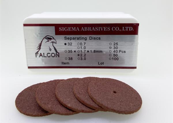Brown Metal Cutting Wheel 32mm Dia 2.2mm Thick Dental Aluminium Oxide Cutting