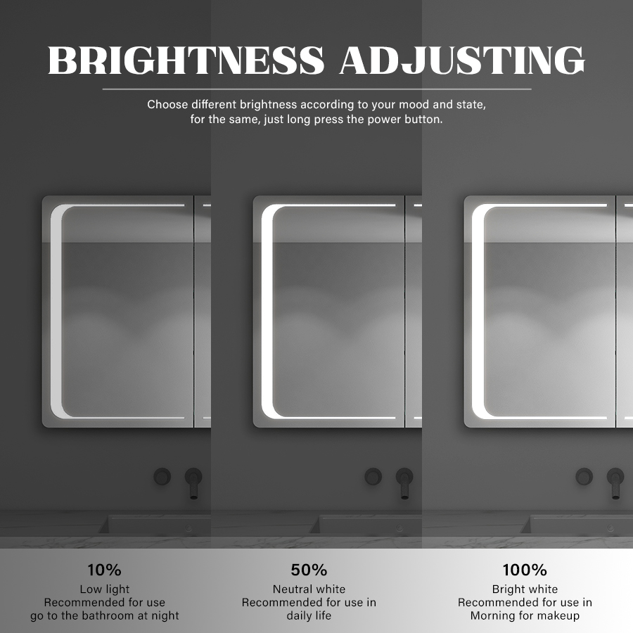 LED Mirror Cabinet Bathroom Vanity Set for Luxury Commercial Hotel Center by Eterna