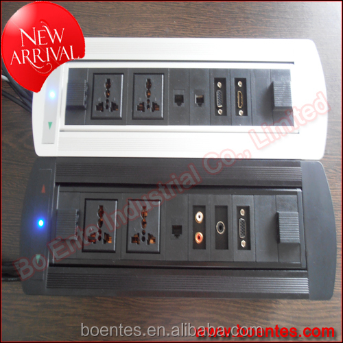 Conference Desktop HD-MI Motorized Pop Up Socket with media Cable Cubby