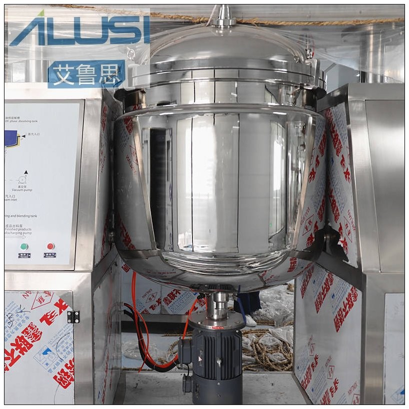 SUS 304/316L Hydraulic Lifting Vacuum Lotion Mixing Equipment Body Cream Making Machine Homogenizer Blending Tank