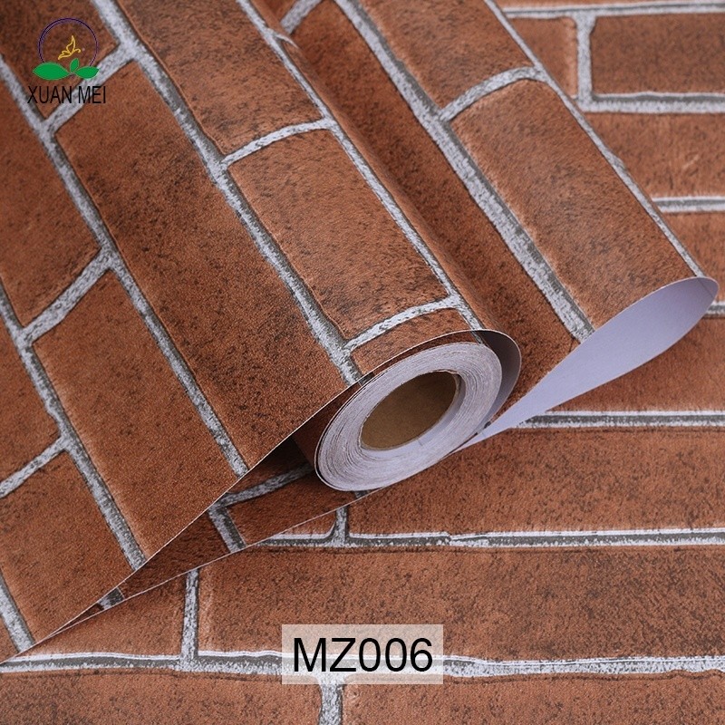 3D Brick PVC Self Adhesive Wallpaper Rolls for Stone Wall