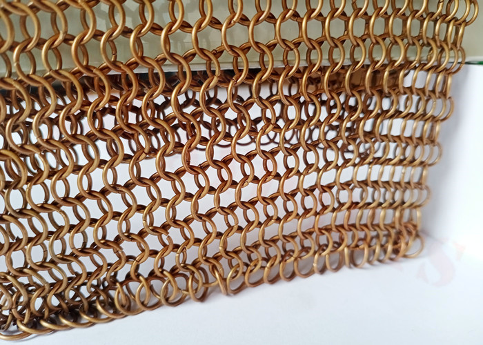 8mm Architecture Chainmail Fabric In Copper Color