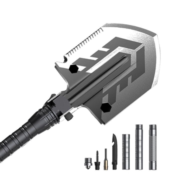 3Cr13 Multifunctional Outdoor Shovel Adjustable Head Manganese Steel Anodizing