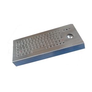 82 keys industrial dynamic waterproof desktop metal keyboard with trackball and