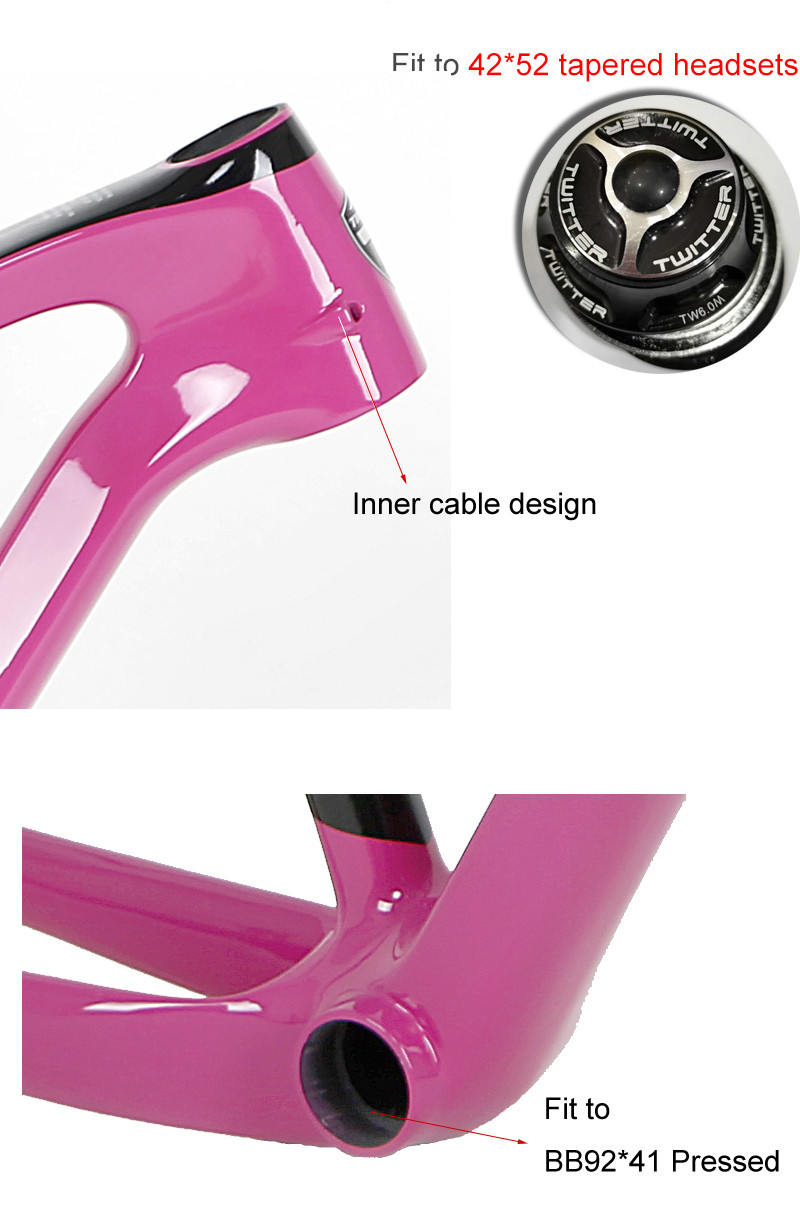 TWITTER T900 Carbon Road Bike Frame BB92x41 Pressed UV Laser Decals