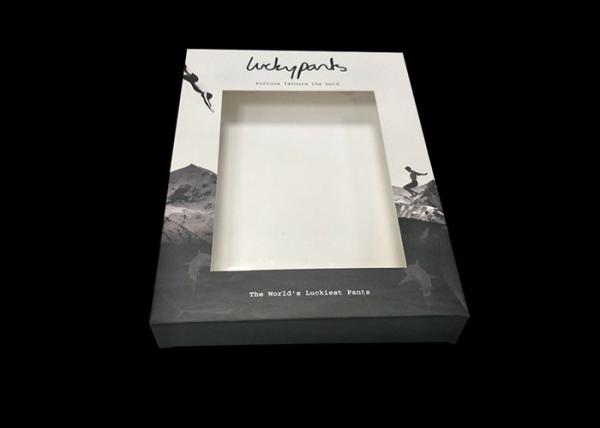 Logo Printed Pretty Gift Card Box , Rigid Clear Top Gift Boxes Transparent