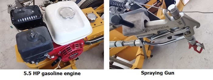 5.5HP Gasoline Line Road Marking Machine Single Gun Easy Operation