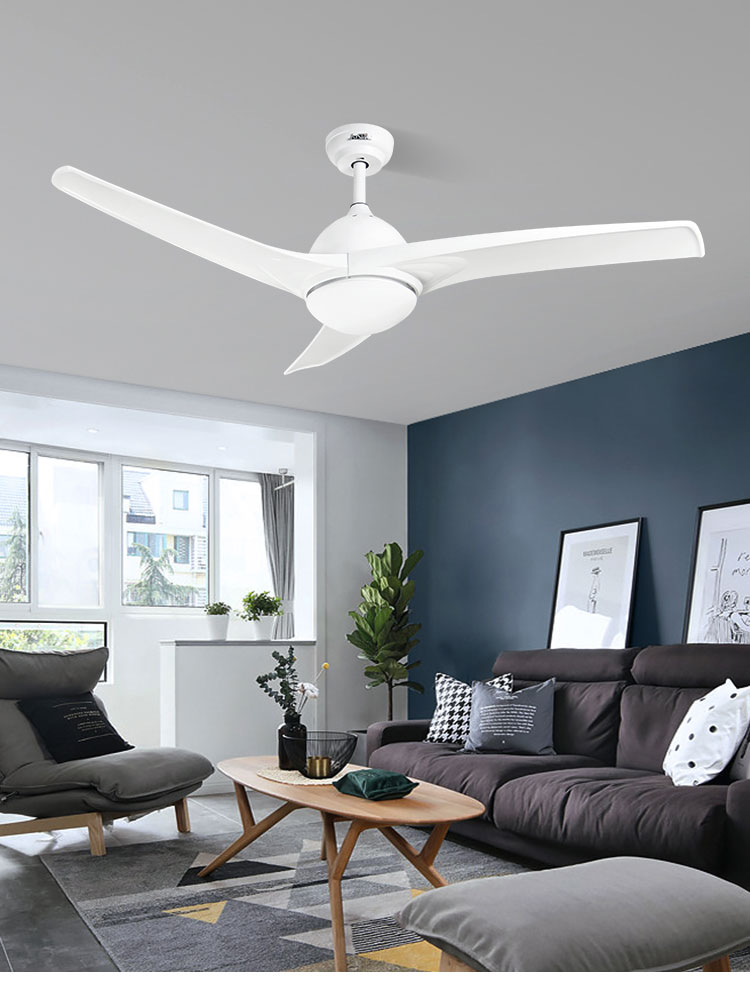 52" High Speed Plastic Ceiling Fan with Modern Design and Color Temperature 3000K