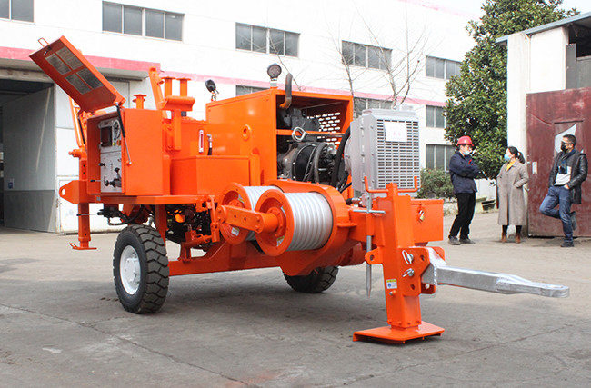 Diesel 56kw 73hp Overhead Line Stringing Equipment Deutz Engine Hydraulic Puller