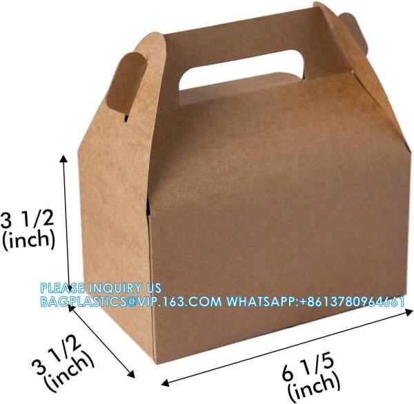 Brown Goodies Boxes Dessert/ Treat/ Gable/ Kraft Party Favor Boxes, Popcorn,Toys