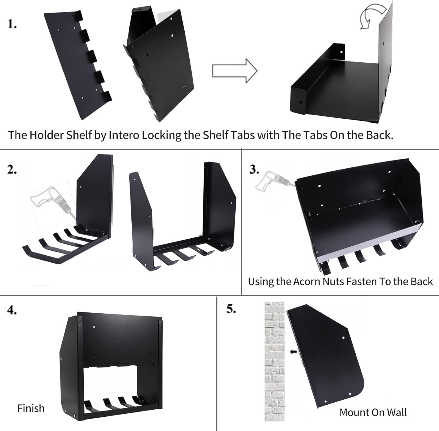 Garage Utility Shelf Organization Three-layer Heavy Duty Metal Cordless Tool Storage Rack