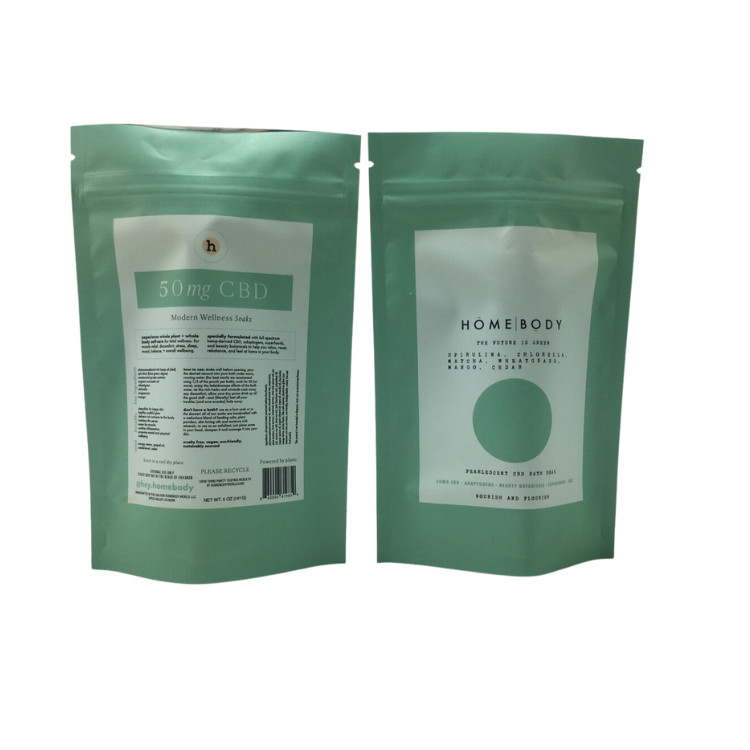 Customized Packaging Stand Up Bag Mylar Zipper Bag Aluminum Foil Pouch For Scrub Bath Salt Packing