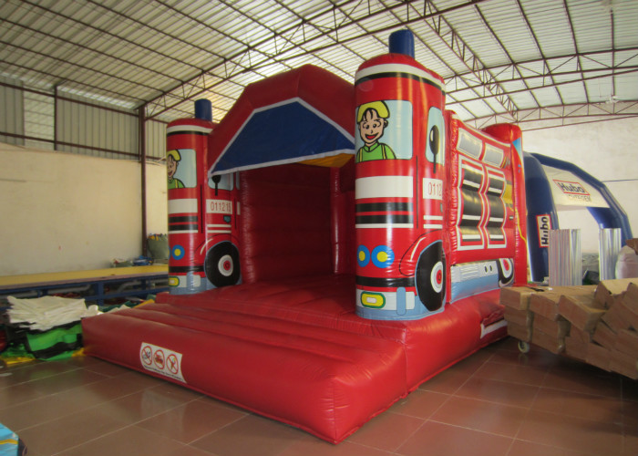 Inflatable fire truck shape jumping Classic inflatable fire engine square shape inflatable fire engine bouncer