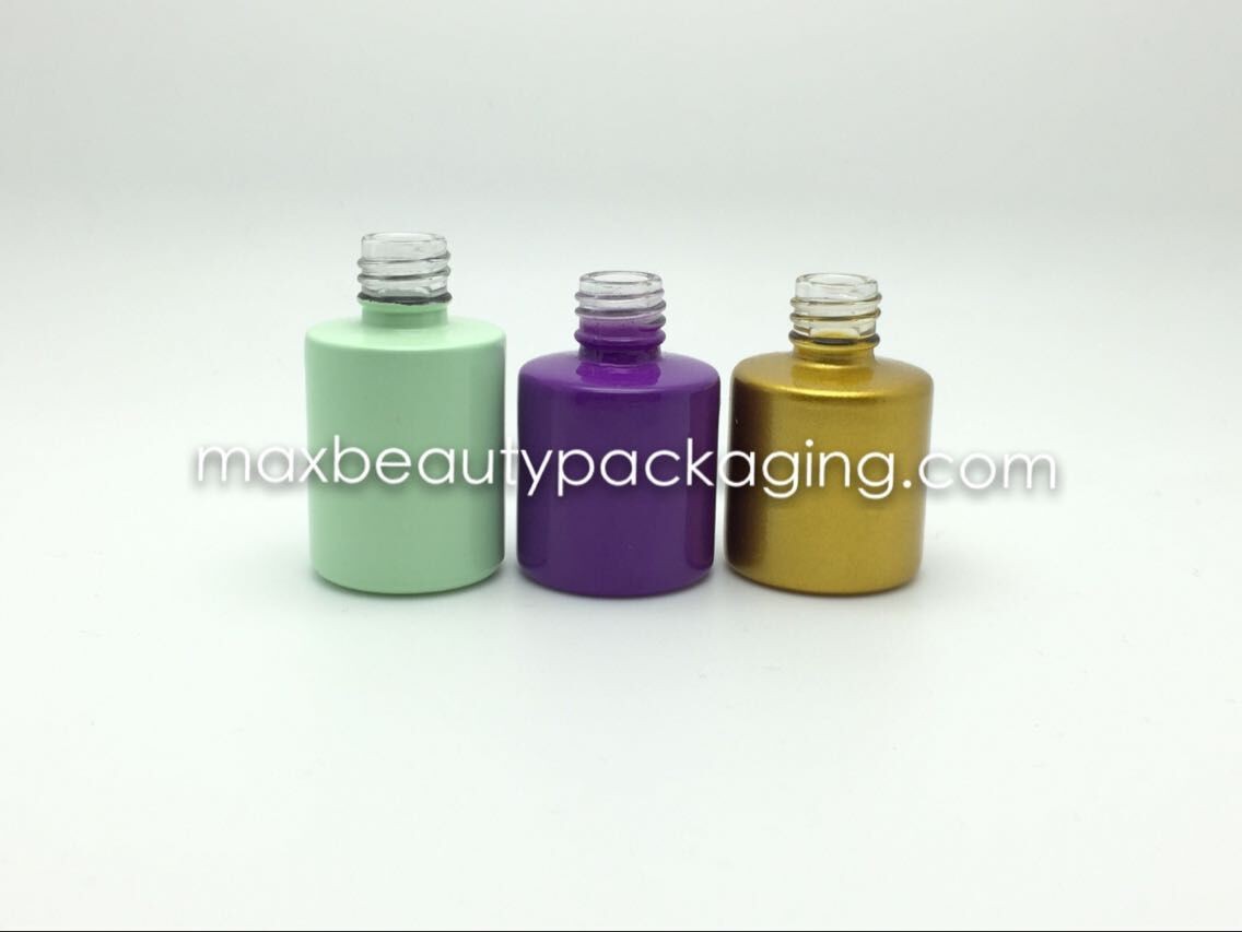 thick and strong powder coating gel polish bottle uv coating color availbale nail polish packaging environment friendly