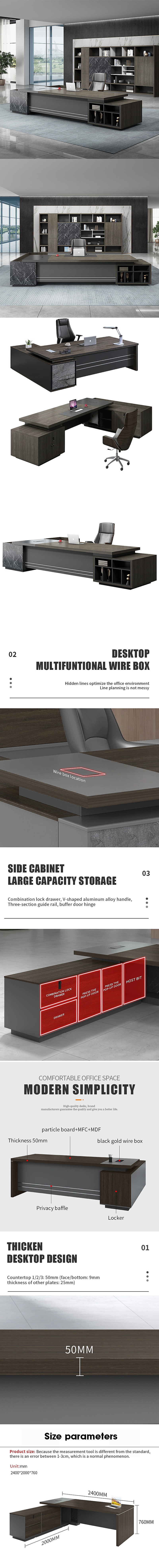 Latest Modern Design Height Adjustable L Shaped Office Desk for Gaming and Office Work