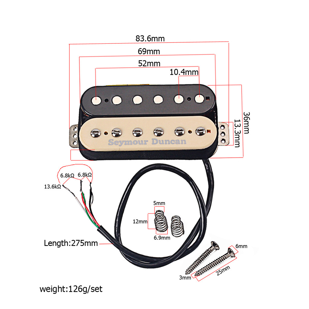Alnico 5 Zebra Coil Humbucker Pickup For Electric Guitar