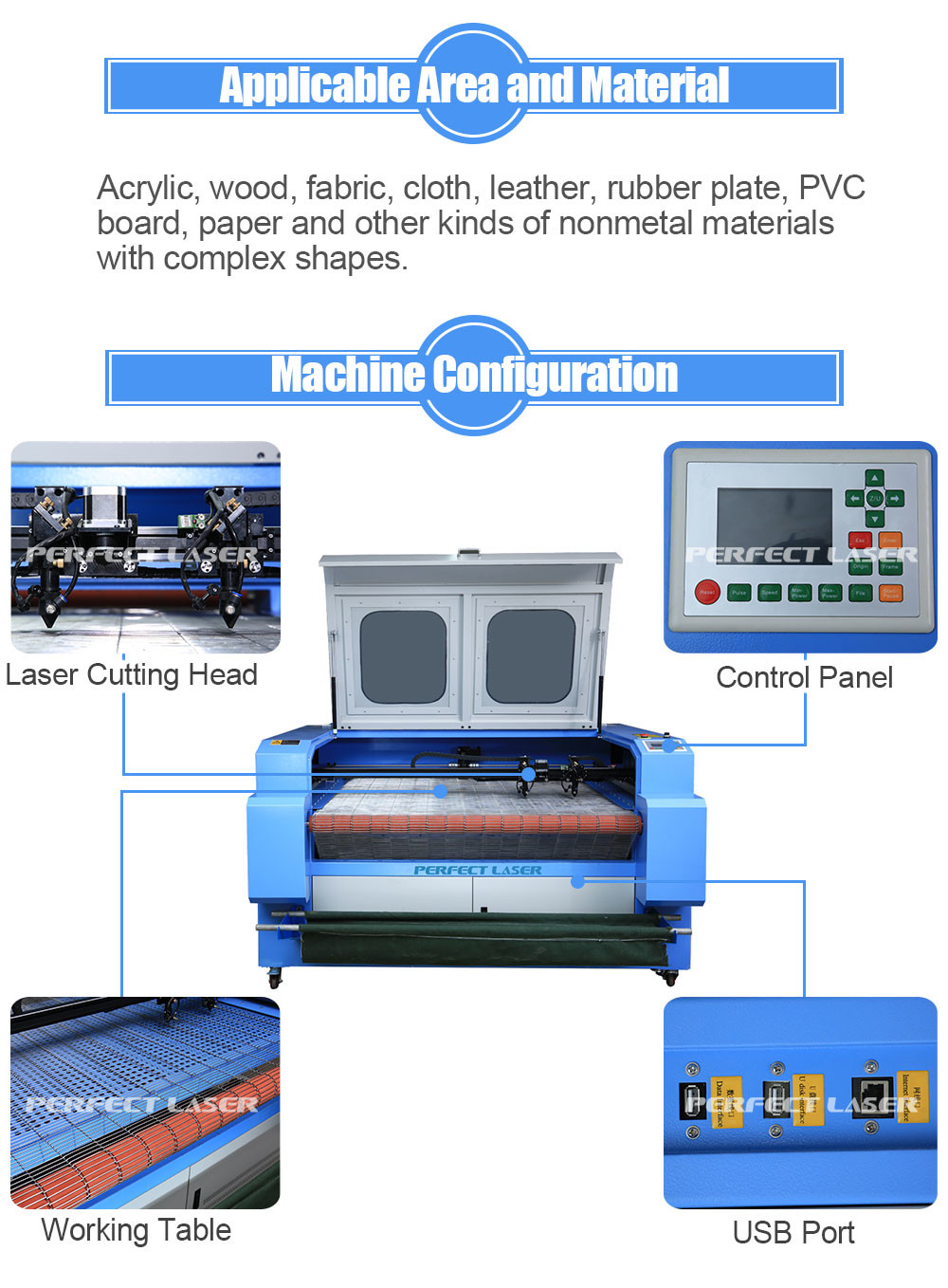 Automatic LCD Touch CO2 Laser Cutting Machine For Fabric / Garment