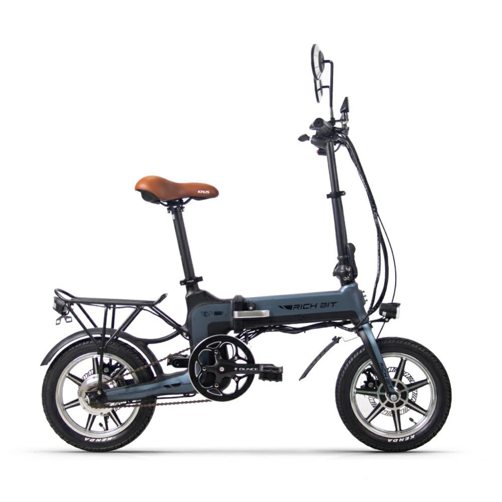 Riding Electric City Bicycle Small Electric Urban Bikes Adults 14 Inch Gray 10.2Ah