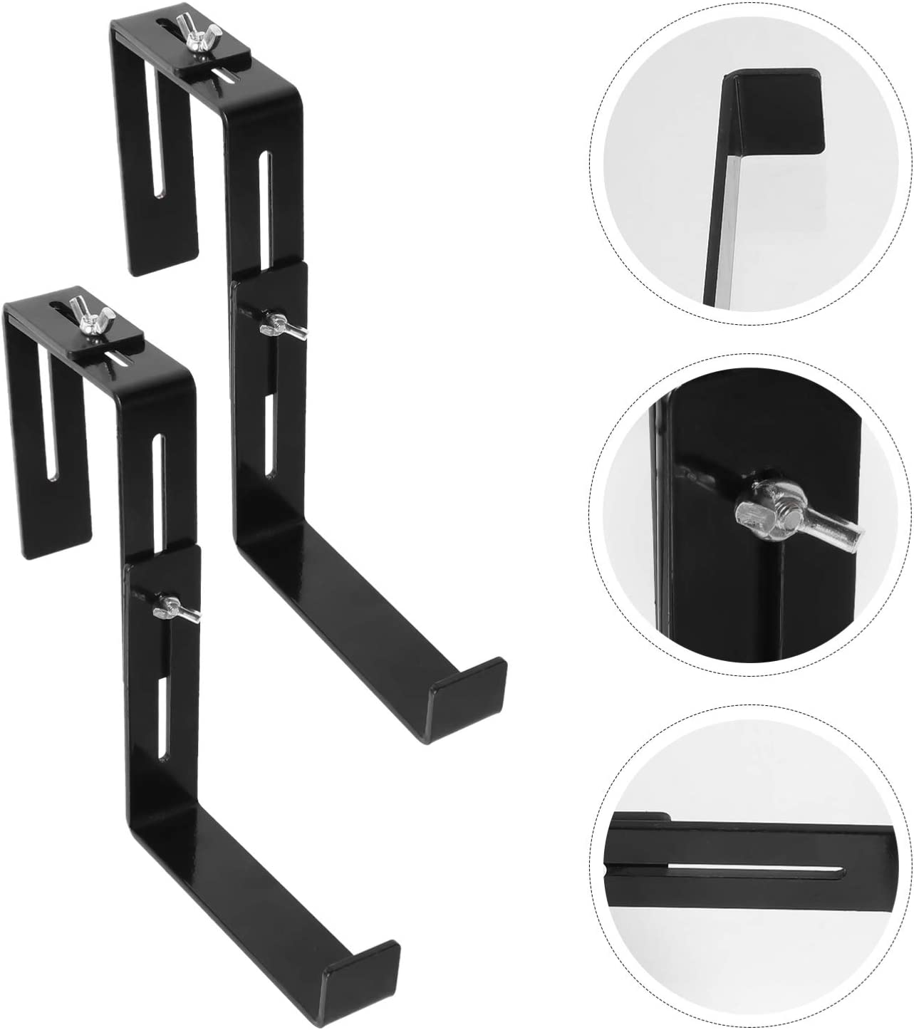 Black Powder Coating Rail Planter Box Bracket Window Flower Box Bracket Rail Flower Pot Holders
