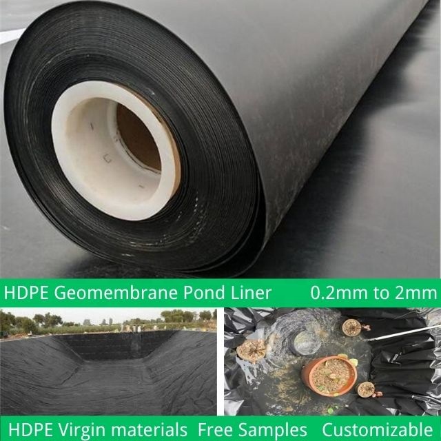 Customized HDPE Geomembrane for Gardens Aquaculture Pond Liner 0.5mm 1mm Waterproofing