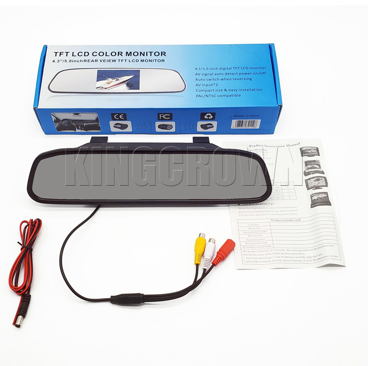 Automatic Rear View Mirror Monitors 4.3 Inch LCD Reversing Aid 2 AV Input