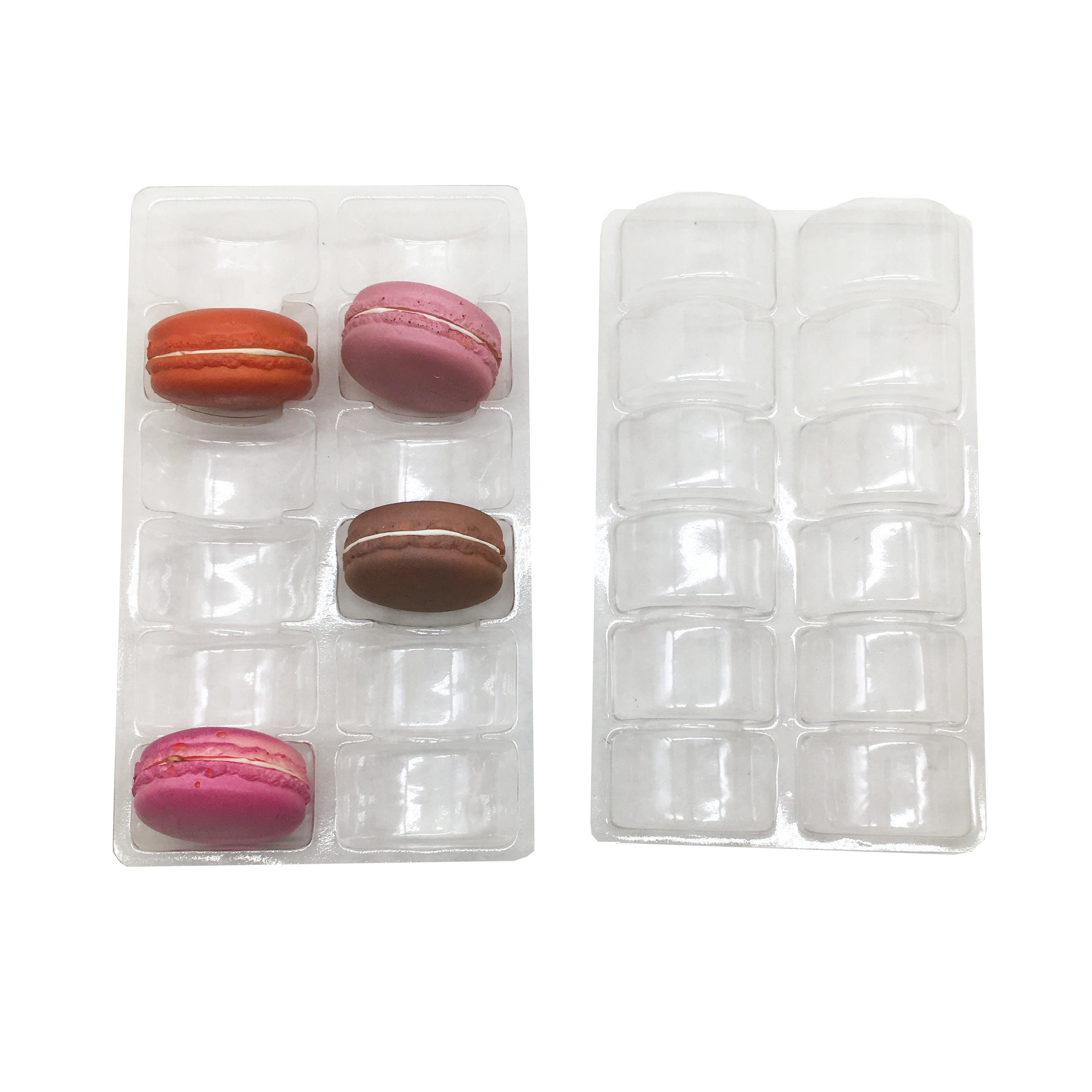 Single Piece 2X6 Arrangement 12 Pack Clear Plastic Macaron Tray Plastic Insert Tray