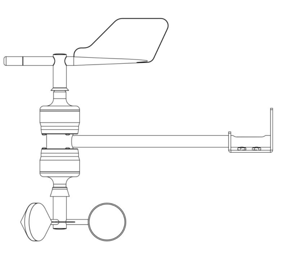 IP64 Protection level BGT DC 5V 0-5V T Type anemometers and vanes for Weather Station