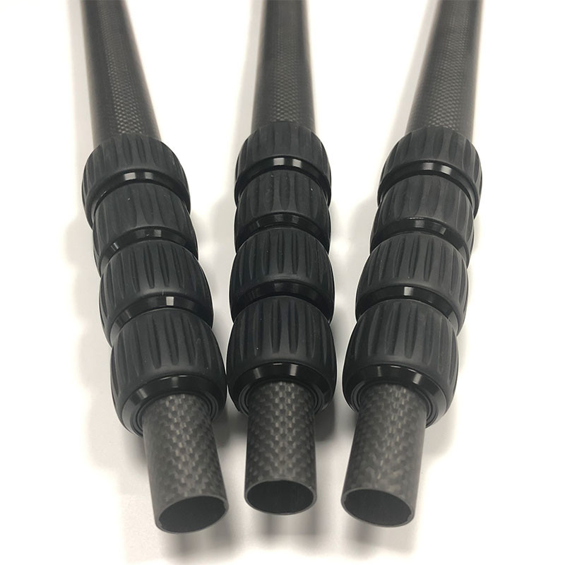 3K 120mm Carbon Fiber Telescopic Pole With CFR Nylon Clamp