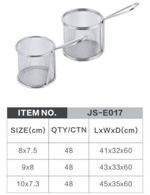 stainless steel cylinder mini chips frying basket fine mesh deep fat fryer