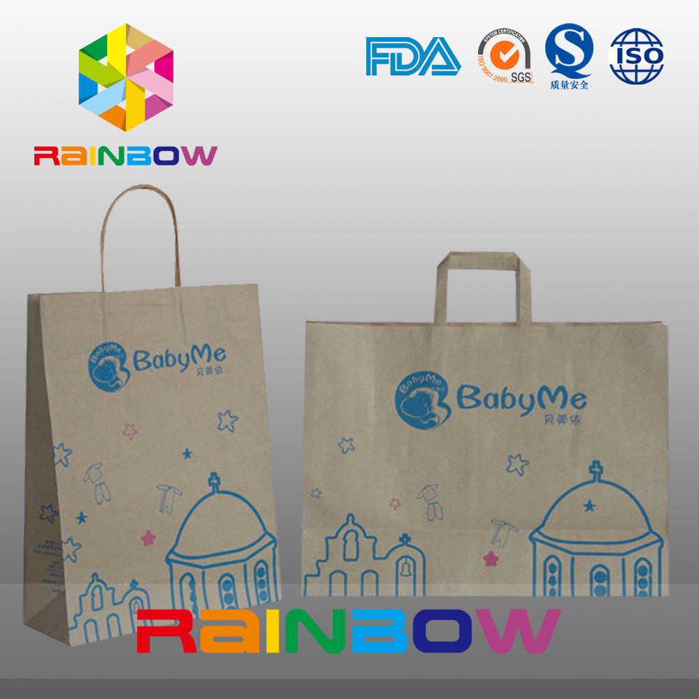 Promotion Recyclable Factory Wholesale Square Bottom Customized Printing Biodegradable Shopping Bag