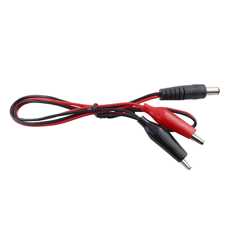 30cm DC Barrel Jack 5.5x2.1mm Male Female to Dual Alligator Clips Power Supply DC Cable for CCTV Camera