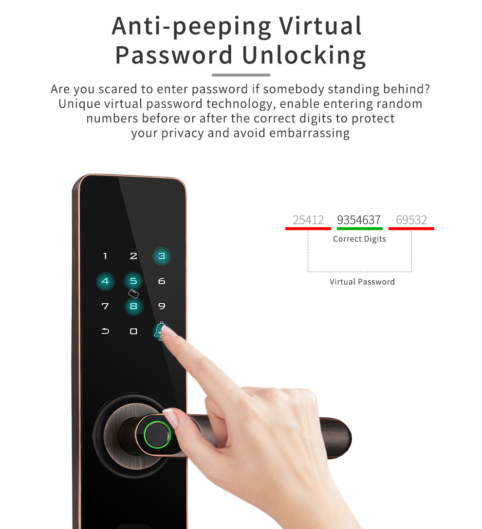 Keyless Entry Mortise Door Lock with Biometric Fingerprint Touchscreen Keypad Smart Lock