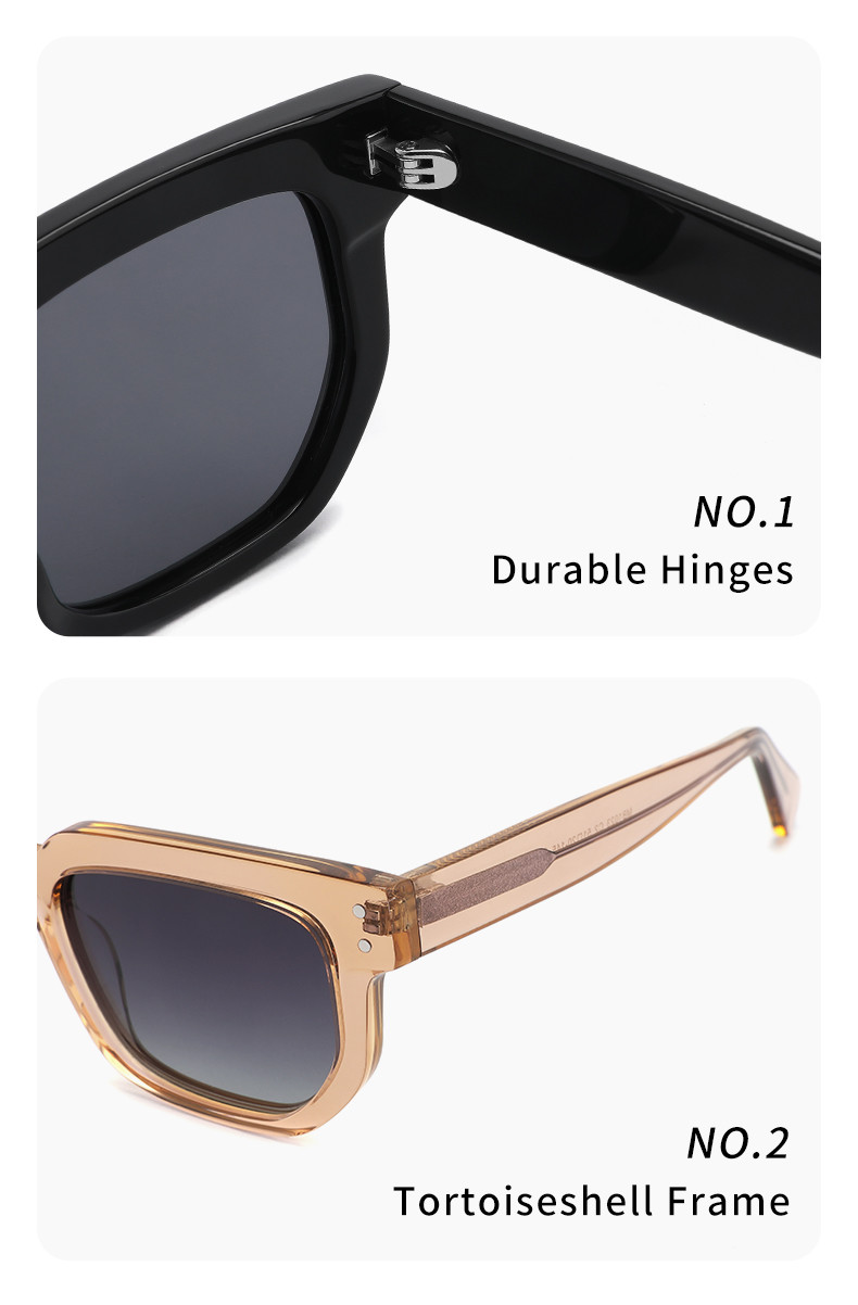 Polarized Acetate Sunglasses Custom Mirror Frame Logo Blue Coating